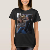 アヒルに夢中な女性のための黒いTシャツ Tシャツ (正面)