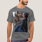 アヒルに夢中な男性用グレーTシャツ Tシャツ (正面)