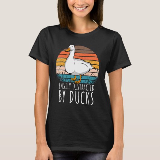 アヒルに気を取られやすいアヒル1 Tシャツ (正面)