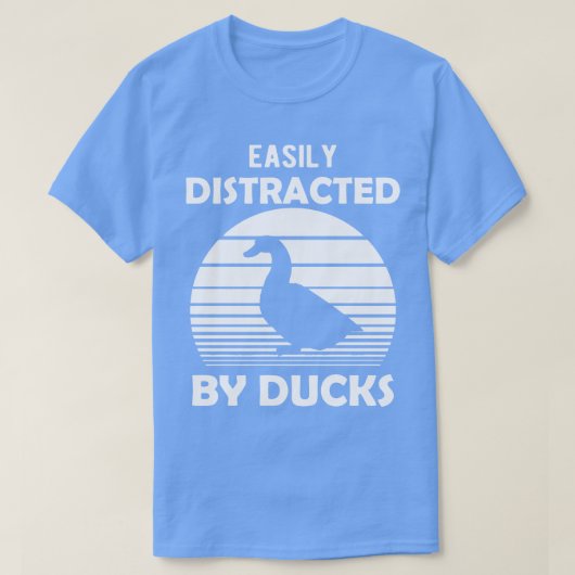 アヒルに気を取られやすいアヒル Tシャツ (デザイン正面)