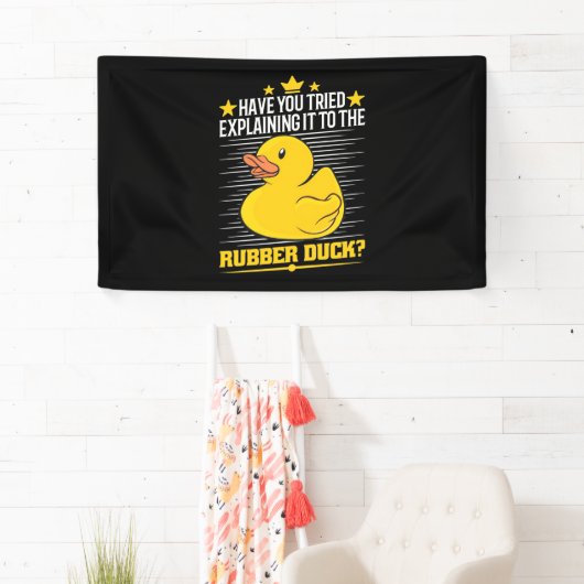 アヒルに説明する 横断幕 (インサイチュ)