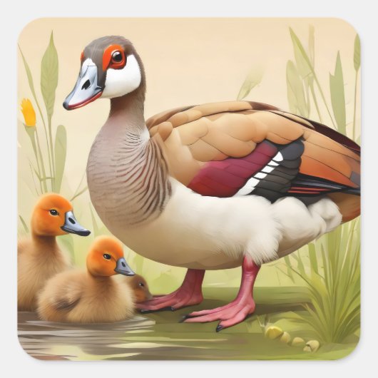 アヒルのあるエジプトのガチョウ スクエアシール (正面)