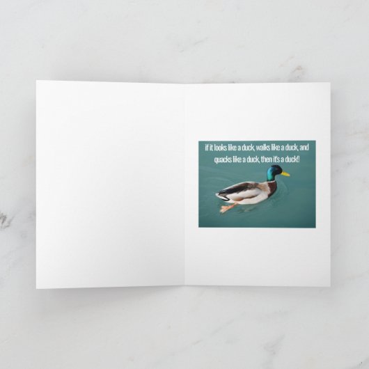 アヒルのように歩くアヒルのように… カード (内部)