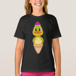 アヒルのアイスクリームコーン Tシャツ