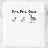 アヒルのガチョウおもしろいの子供ゲーム漫画パン 長方形シール (バッグ)