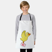 アヒルのキャリアの鳩の手紙 エプロン (着用した状態)