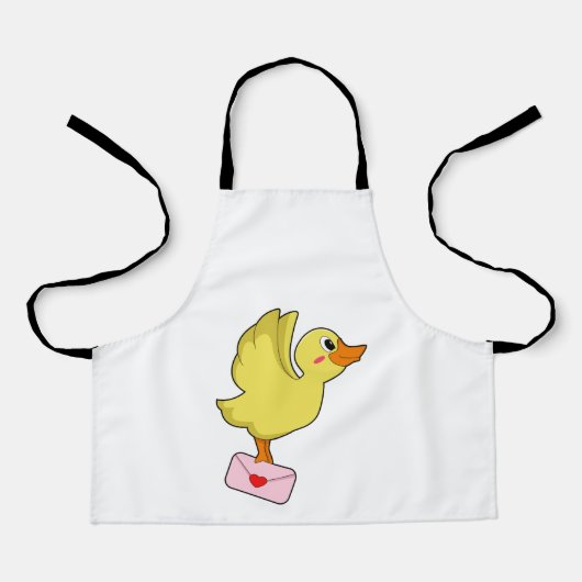 アヒルのキャリアの鳩の手紙 エプロン (正面)