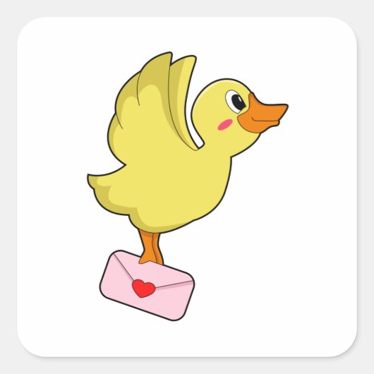 アヒルのキャリアの鳩の手紙 スクエアシール (正面)