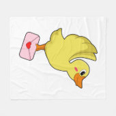 アヒルのキャリアの鳩の手紙 フリースブランケット (正面(横))