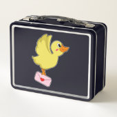 アヒルのキャリアの鳩の手紙 メタルランチボックス (裏面)