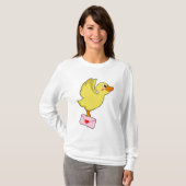 アヒルのキャリアの鳩の手紙 Tシャツ (正面フル)