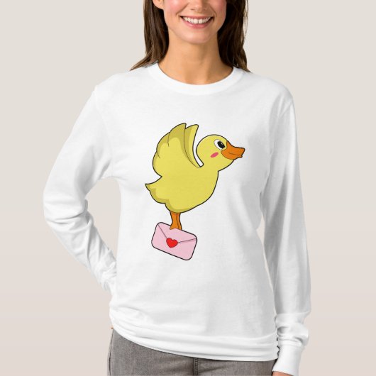アヒルのキャリアの鳩の手紙 Tシャツ (正面)