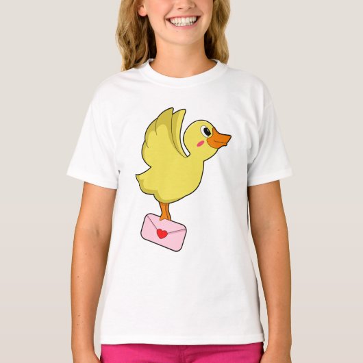 アヒルのキャリアの鳩の手紙 Tシャツ (正面)