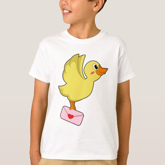 アヒルのキャリアの鳩の手紙 Tシャツ (正面)