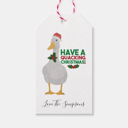 アヒルのクリスマスパン：クッキングクリスマを持っている ギフトタグ (正面)