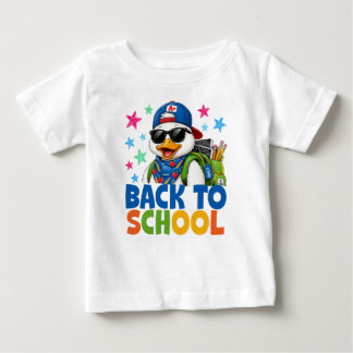 アヒルのグラフィックで学校が始まる ベビーTシャツ