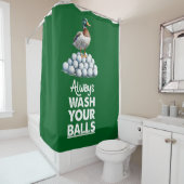 アヒルのゴルファーとゴルフボールは常にあなたのボールを洗う シャワーカーテン (インサイチュ)