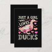 アヒルのシルエットが大好きなおもしろい少女 エンクロージャーカード (正面/裏面)
