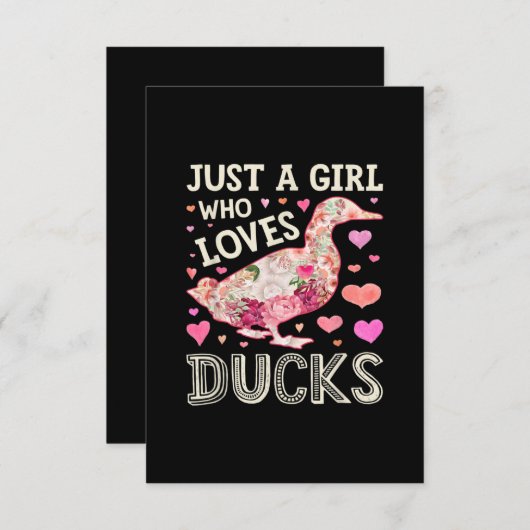 アヒルのシルエットが大好きなおもしろい少女 エンクロージャーカード (正面/裏面)