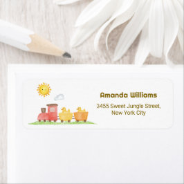 アヒルのチョーチュー・トレイン・ベビーシャワー返信住所 ラベル