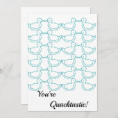 アヒルのテーマの「あなたはとってもクワックタスティック！」感謝カード サンキューカード (正面/裏面)