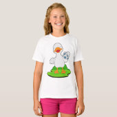 アヒルのハンドボール選手 ハンドボール Tシャツ (正面フル)