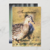 アヒルのパーティーの発表の招待状 招待状 (正面/裏面)