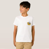アヒルのプールリングに浮かぶスケルトンの子供服 Tシャツ (正面フル)