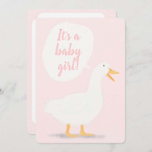 アヒルのベビーシャワー招待状 招待状 (正面/裏面)