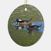 アヒルのペア セラミックオーナメント (左)