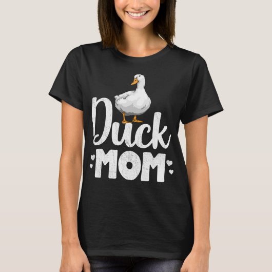 アヒルのママ 楽しい 水辺のアヒルの子 ギフト Tシャツ (正面)