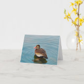 アヒルのメッセージカード(ブランク) カード (黄色い花)