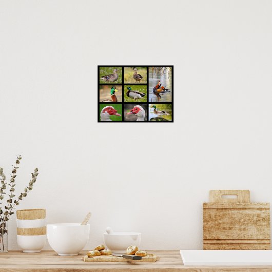 アヒルのモザイク写真 ポスター (キッチン)