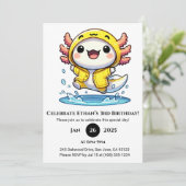 アヒルのレインコートを着たアホロートルの誕生日 招待状 (スタンド正面)