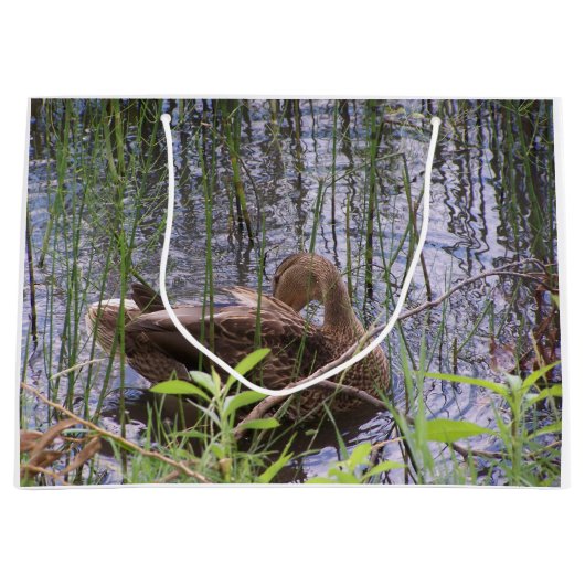 アヒルの写真を閉じる ラージペーパーバッグ (正面)