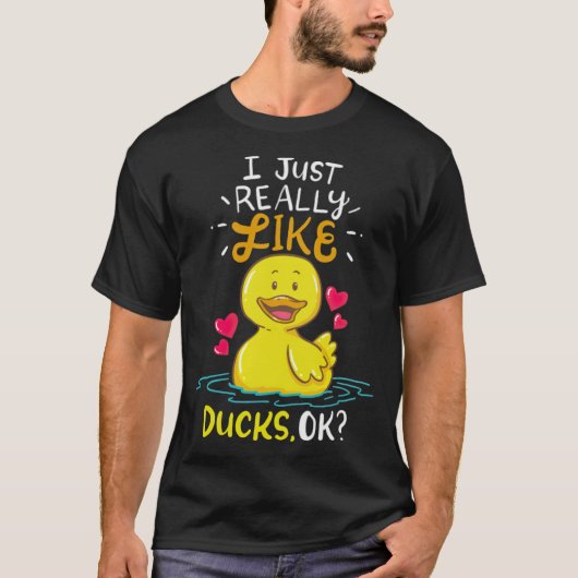 アヒルの動物の黒い唇弁 Tシャツ (正面)
