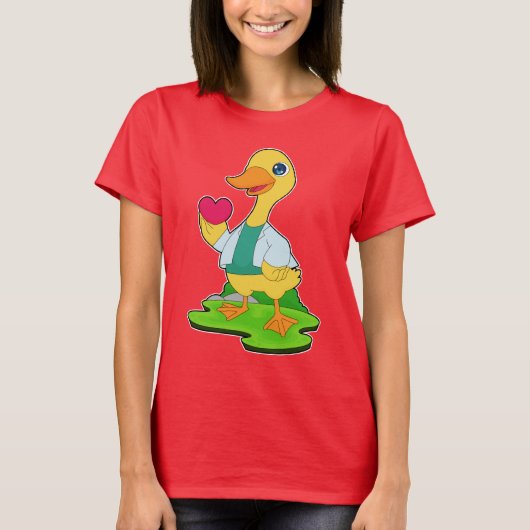 アヒルの医者ハート Tシャツ (正面)