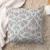 アヒルの卵の青の華麗さのダマスク織の芸術Iの暗灰色 クッション (ブランケット)