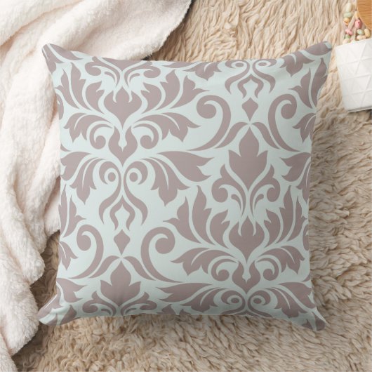 アヒルの卵の青の華麗さのダマスク織の芸術Iの暗灰色 クッション (ブランケット)