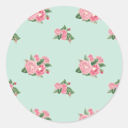 アヒルの卵の青フローラ ラウンドシール (正面)