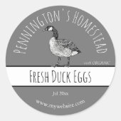 アヒルの卵ラベル ラウンドシール (正面)