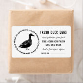 アヒルの卵 |ヴィンテージファーム名の白黒ラベル ラベル (インサイチュ)
