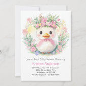 アヒルの夢:女の子の赤ちゃんシャワー 招待状 (正面)