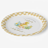 アヒルの子はアヒルの赤ちゃんシャワーの途中にある ペーパープレート (アングル)