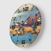 アヒルの季節 ラージ壁時計 (傾斜)