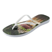 アヒルの家とアルフィーンスライドのある池 ビーチサンダル (アングル)