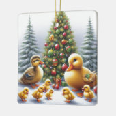 アヒルの家族のクリスマス オブジェ セラミックオーナメント (左)