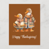 アヒルの家族ハッピー・感謝祭 シーズンポストカード (正面)