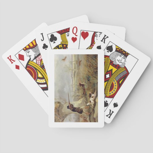 アヒルの射撃、発砲(キャンバスの油) トランプ (裏面)