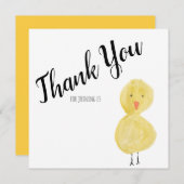 アヒルの手の水の色ベビーシャワーありがとう (正面/裏面)